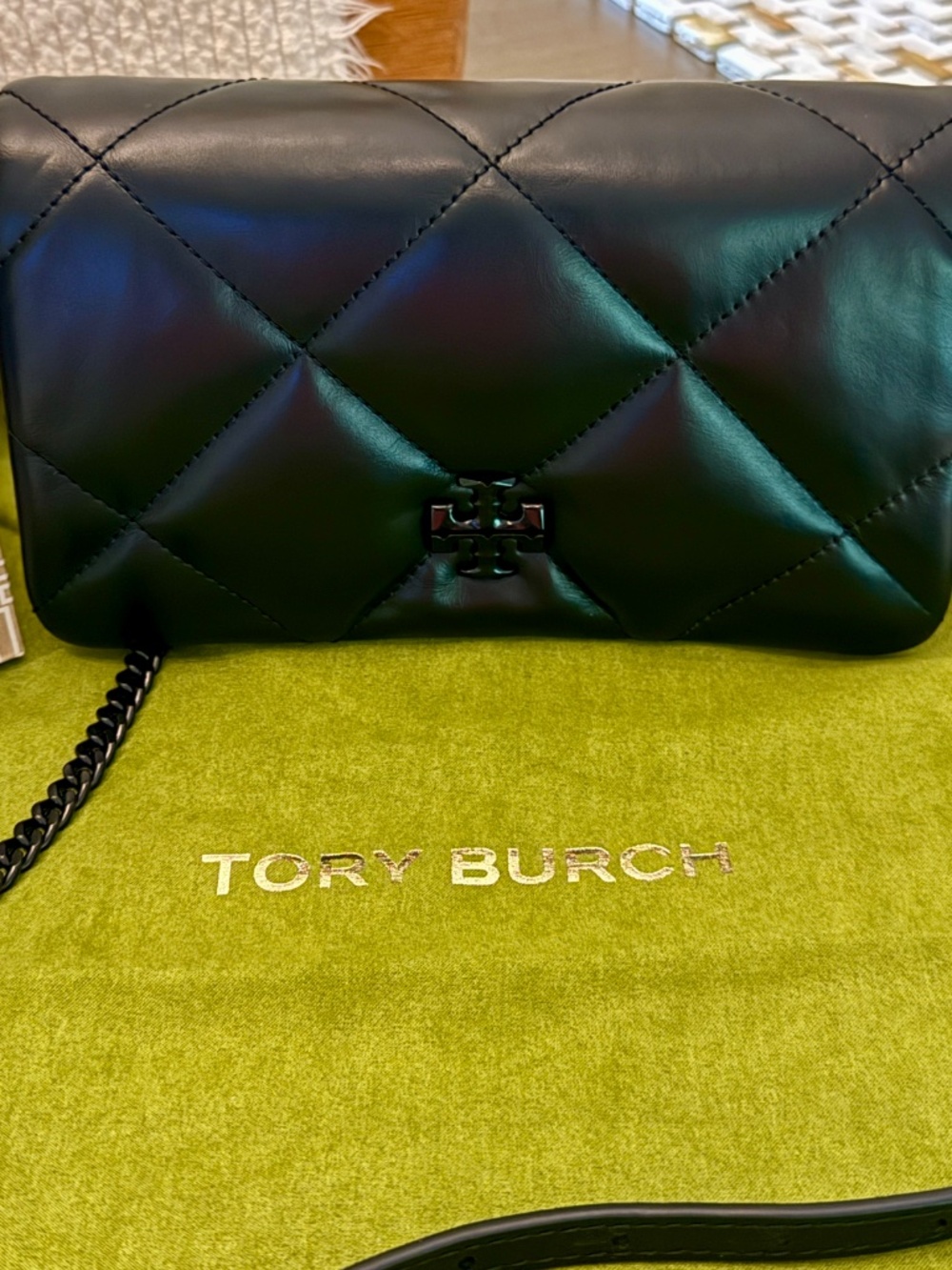 Tory Burch Kira Diamond Quilt Small Shoulder Bag Black 154706 NWT - Picture 2 of 11